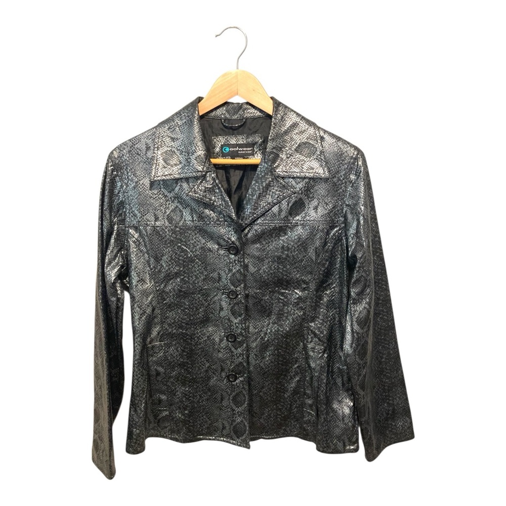 COOLWEAR Shiny Metallic Faux Snakeskin Jacket - WM